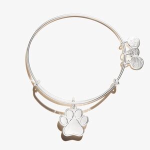 Alex and Ani Silver Paw Print Charm Bangle